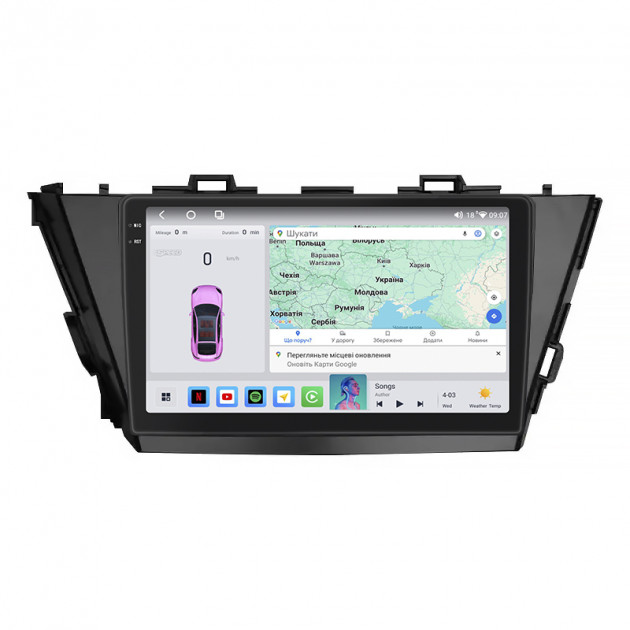 Штатная магнитола Lesko для Toyota Prius v (+) I Рестайлинг (ZVW40/41) 2014-2021 экран 9" 4/64 QLED CarPlay 4G Wi-Fi GPS 360 Prime