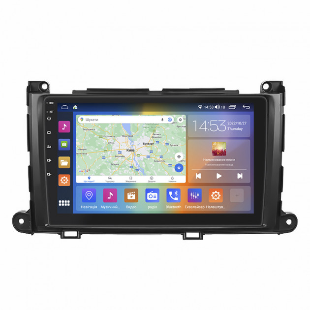 Штатная магнитола Lesko для Toyota Sienna III 2010-2014 экран 9" 2/32Gb CarPlay 4G Wi-Fi GPS Prime