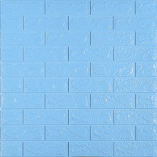 3D панель самоклеюча 700х770х5мм цегла Блакитна (005-5) SW-00000297