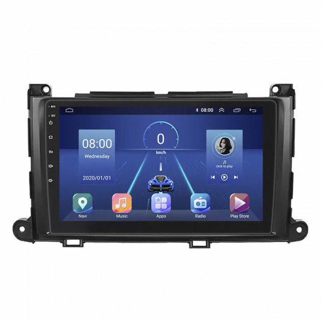 Штатная магнитола Lesko для Toyota Sienna III 2010-2014 экран 9" 6/128Gb 4G Wi-Fi GPS Top