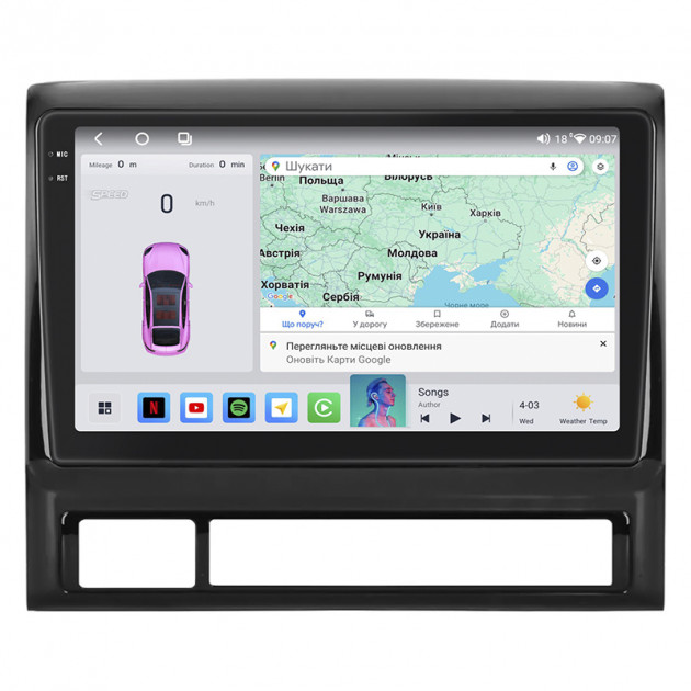 Штатная магнитола Lesko для Toyota Tacoma II Рестайлинг 2011-2015 экран 9" 4/64 QLED CarPlay 4G Wi-Fi GPS 360 Prime
