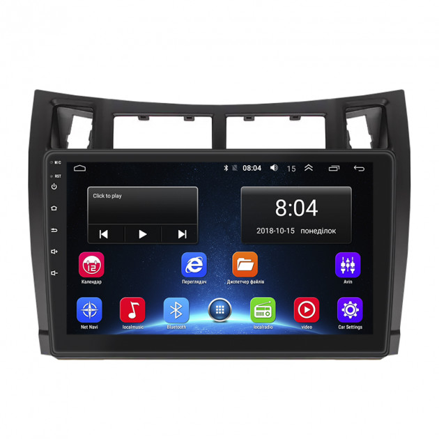 Штатная магнитола Lesko для Toyota Vitz II (XP90) 2005-2011 экран 9" 2/32Gb Wi-Fi GPS Base