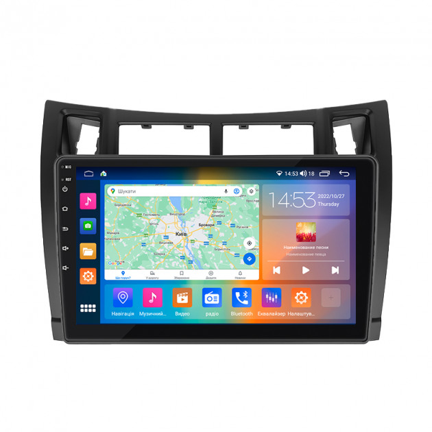 Штатная магнитола Lesko для Toyota Vitz II (XP90) 2005-2011 экран 9" 4/64Gb CarPlay 4G Wi-Fi GPS Prime