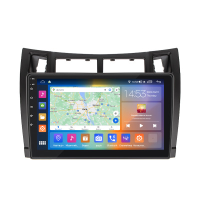 Штатная магнитола Lesko для Toyota Yaris II 2005-2009 экран 9" 2/32Gb CarPlay 4G Wi-Fi GPS Prime