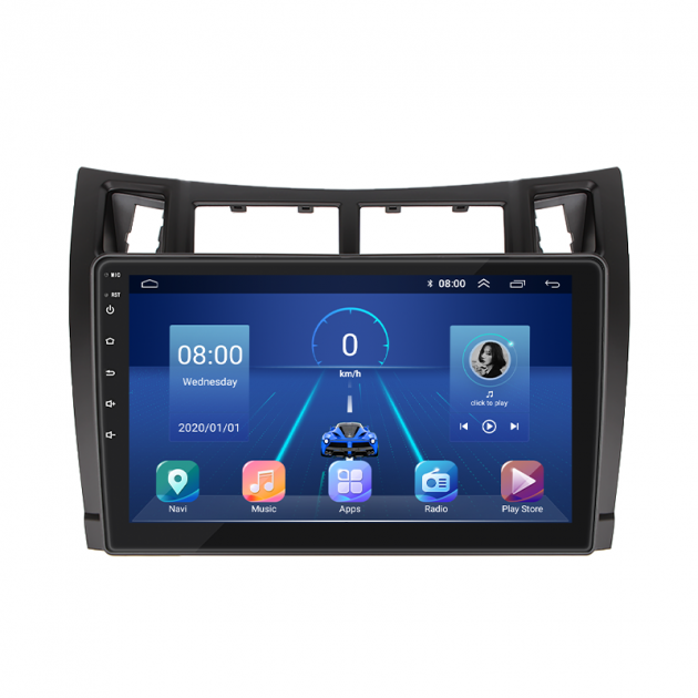 Штатная магнитола Lesko для Toyota Yaris II 2005-2009 экран 9" 6/128Gb 4G Wi-Fi GPS Top