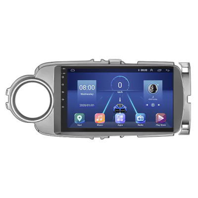Штатная магнитола Lesko для Toyota Yaris III 2010-2014 экран 9" 6/128Gb 4G Wi-Fi GPS Top