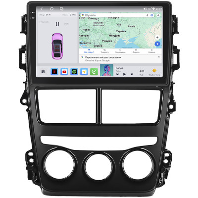 Штатная магнитола Lesko для Toyota Yaris III Рестайлинг 2 2017-2020 экран 9" 4/64 QLED CarPlay 4G Wi-Fi GPS 360 Prime