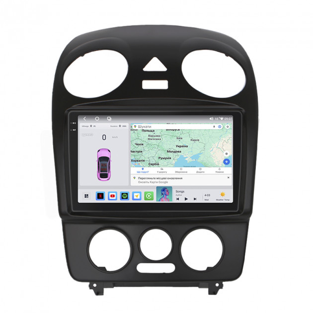Штатная магнитола Lesko для Volkswagen Beetle I (A4) Рестайлинг 2005-2010 экран 9" 4/64 QLED CarPlay 4G Wi-Fi GPS 360 Prime