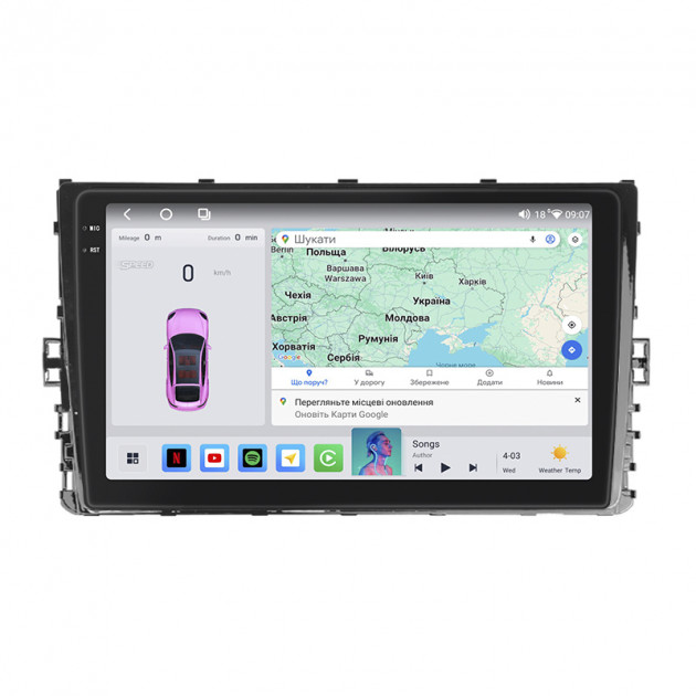 Штатная магнитола Lesko для Volkswagen Bora IV 2018-н.в. экран 9" 4/64 QLED CarPlay 4G Wi-Fi GPS 360 Prime