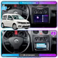 Штатная магнитола Lesko для Volkswagen Caddy III 2004-2010 экран 10" 4/64Gb 4G Wi-Fi GPS Top