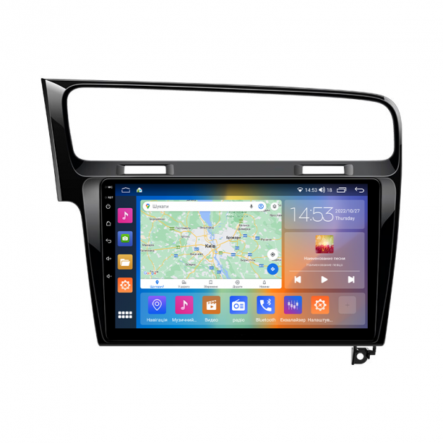 Штатная магнитола Lesko для Volkswagen Golf VII 2012-2017 экран 10" 2/32Gb CarPlay 4G Wi-Fi GPS Prime