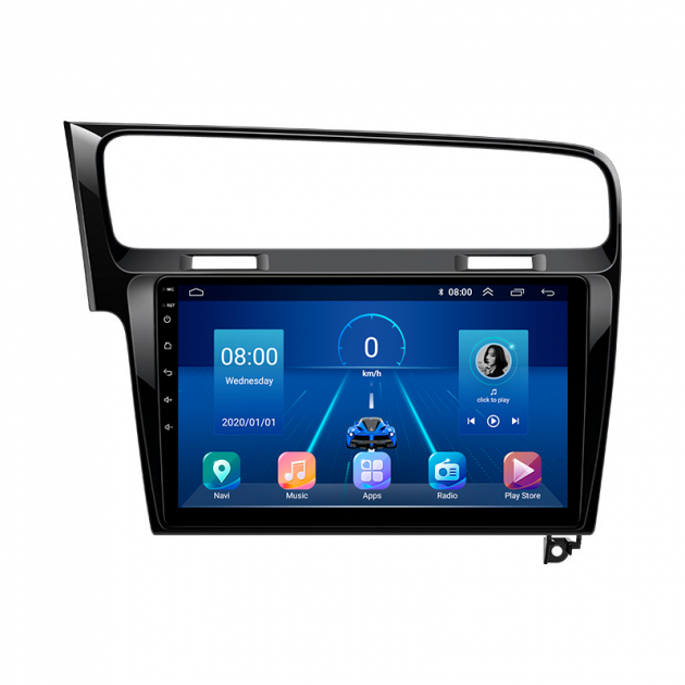 Штатная магнитола Lesko для Volkswagen Golf VII 2012-2017 экран 10" 4/64Gb 4G Wi-Fi GPS Top