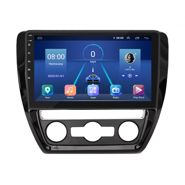 Штатная магнитола Lesko для Volkswagen Jetta VI 2010-2015 экран 10" 4/64Gb 4G Wi-Fi GPS Top