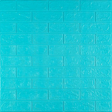 3D панель самоклеюча 700х770х3мм цегла Бірюза (002-3) SW-00000573