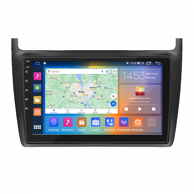 Штатная магнитола Lesko для Volkswagen Polo V 2009-2015 экран 9" 2/32Gb CarPlay 4G Wi-Fi GPS Prime