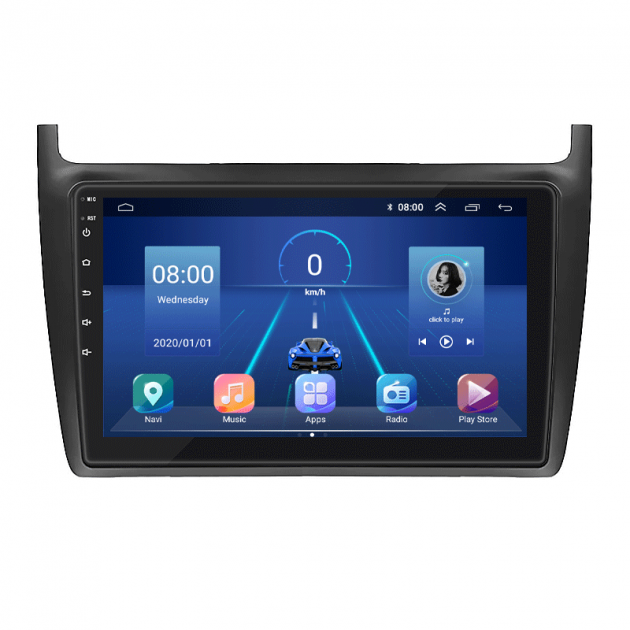Штатная магнитола Lesko для Volkswagen Polo V 2009-2015 экран 9" 6/128Gb 4G Wi-Fi GPS Top