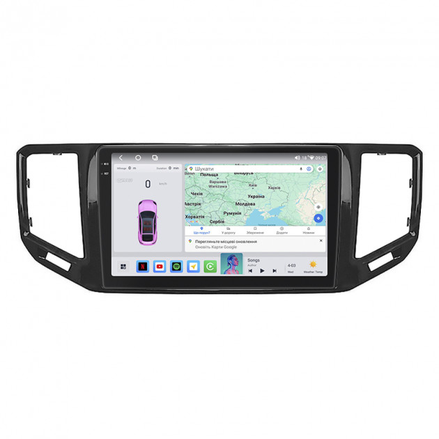 Штатная магнитола Lesko для Volkswagen Teramont I Рестайлинг 2021-н.в. экран 10" 4/64 QLED CarPlay 4G Wi-Fi GPS 360 Prime