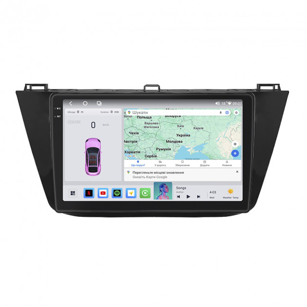 Штатная магнитола Lesko для Volkswagen Tiguan II 2016-2020 экран 10" 4/64 QLED CarPlay 4G Wi-Fi GPS 360 Prime