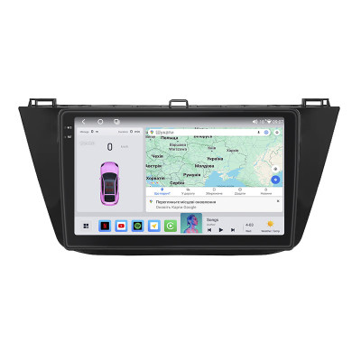 Штатная магнитола Lesko для Volkswagen Tiguan II Рестайлинг 2020-н.в. экран 10" 4/64 QLED CarPlay 4G Wi-Fi GPS 360 Prime