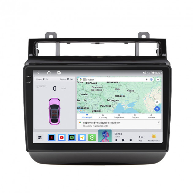 Штатная магнитола Lesko для Volkswagen Touareg II Рестайлинг 2014-2018 экран 9" 4/64 QLED CarPlay 4G Wi-Fi GPS 360 Prime
