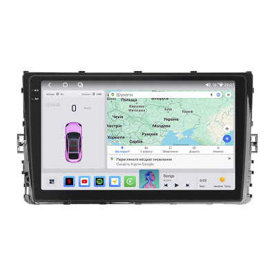 Штатная магнитола Lesko для Volkswagen Transporter T6 Рестайлинг 2019-н.в. экран 9" 4/64 QLED CarPlay 4G Wi-Fi GPS 360 Prime