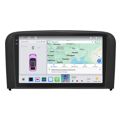 Штатная магнитола Lesko для Volvo S80 I Рестайлинг 2003-2006 экран 9" 4/64 QLED CarPlay 4G Wi-Fi GPS 360 Prime