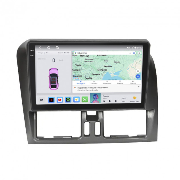 Штатная магнитола Lesko для Volvo XC60 I Рестайлинг 2013-2017 экран 9" 4/64 QLED CarPlay 4G Wi-Fi GPS 360 Prime
