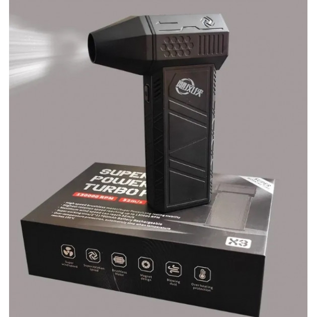 Turbo Jet Fan Violent X3 Hoco ручний надпотужний вентилятор акумуляторний від USB - Black