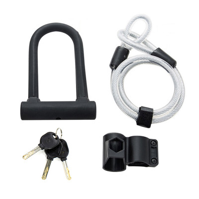 Замок велосипедный West Biking 0705031/0705032 с тросом и ключом