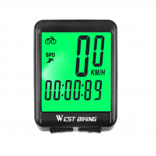Велокомпьютер West Biking 0702054 с подсветкой Green Беспроводной