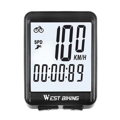 Велокомпьютер West Biking 0702054 с подсветкой White Беспроводной
