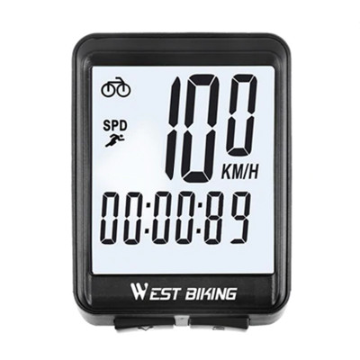Велокомпьютер West Biking 0702054 с подсветкой White Проводной