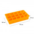 Силиконовая форма для льда CUMENSS AI-807 Cube 15 Orange