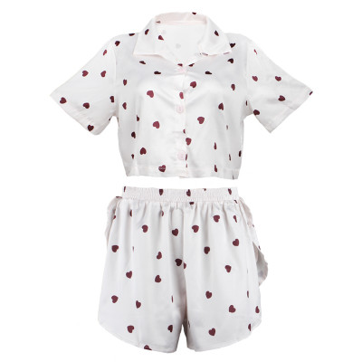 Женский комплект для дома и сна 2S5247B рубашка и шорты женская пижама белая с сердечками M