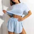 Женский комплект для дома и сна SM24107A футболка и шорты женская пижама Blue XL
