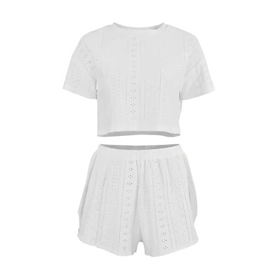 Женский комплект для дома и сна SM24107A футболка и шорты женская пижама White M