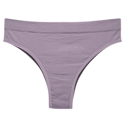 Женские бесшовные трусики бразилианы в рубчик A02# Лиловый L