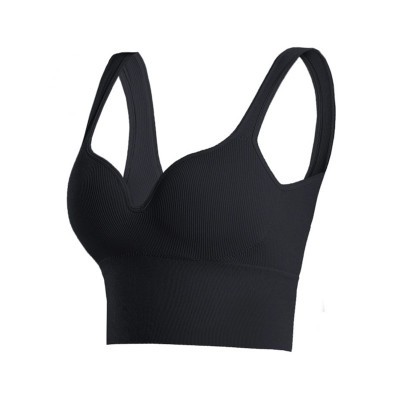 Женский 3D топ 2765# с моделирующим эфектом пушап с глубоким декольте удлиненный Черный M