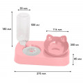 Миска для котов с поилкой Taotaopets 119906 Pink 22*28*14см