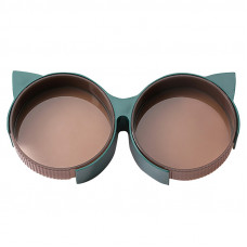 Миска Taotaopets 198807 для котов двойная с ушками Green