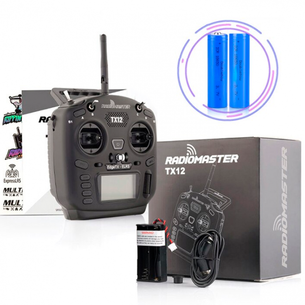 Пульт RadioMaster TX12 MKII ELRS M2 з акумуляторами 18650 (2 x 1500мАг)
