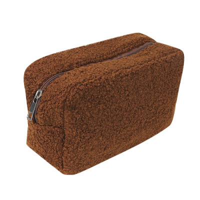 Женская косметичка B0220 несесер органайзер дорожний бьюти кейс плюшевая Brown