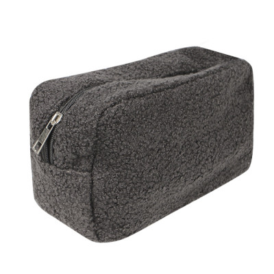 Женская косметичка B0220 несесер органайзер дорожний бьюти кейс плюшевая Gray