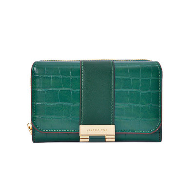 Женский кошелек EASTERN STAR C319-3A для купюр и карт с карманом для монет на молнии с застёжкой Green