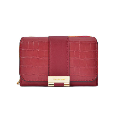 Женский кошелек EASTERN STAR C319-3A для купюр и карт с карманом для монет на молнии с застёжкой Red