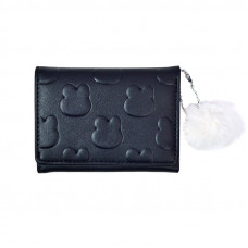 Женский кошелек EASTERN STAR C325-44 для карт повседневный с принтом кролика пушистым шариком Black