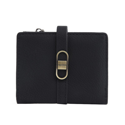 Женский кошелек Prettyzys PT23-2087 клатч с пряжкой повседневный складной  Black