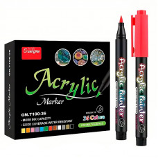 Набор акриловых маркеров для рисования Guangna GN7100 универсальные для рисования по стеклу ткани дереву металлу керамике 36 цветов
