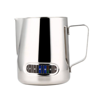 Питчер молочник Ecocoffeetools LH600T с термометром для взбивания молока нержавеющая сталь 600 мл