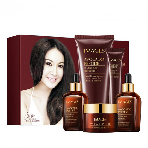 Набор по уходу за лицом IMAGES Beauty Avocado Peptide 5 в 1 с пептидами авокадо